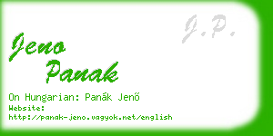 jeno panak business card